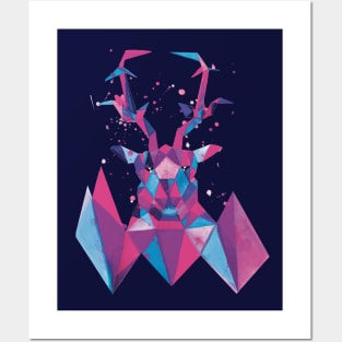 Geometric Stag Posters and Art